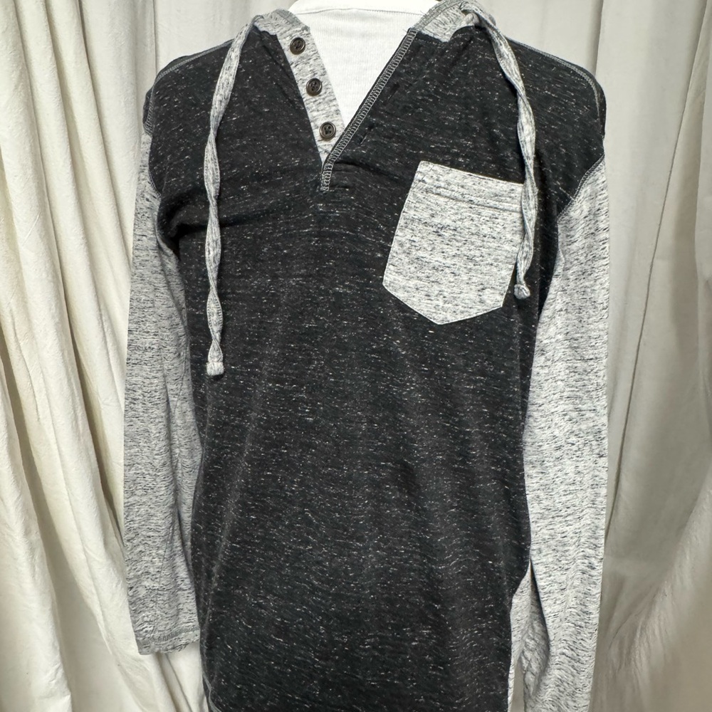 Black and Gray Color Block Sweatshirt
